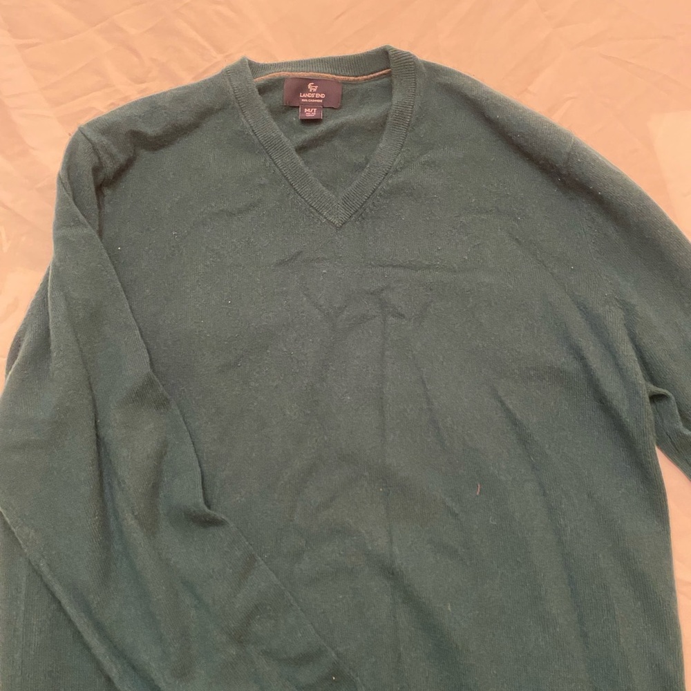 Men's Green V-Neck Sweater